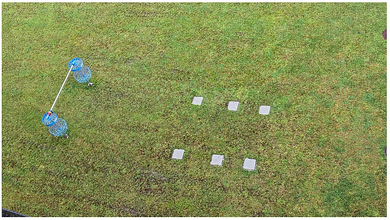 DiscGolf Wurfstation von oben