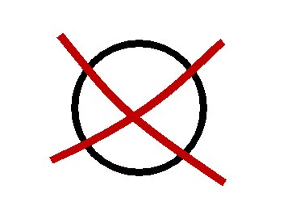 runder Kreis mit rotem Kreuz - Symbol für Wahl