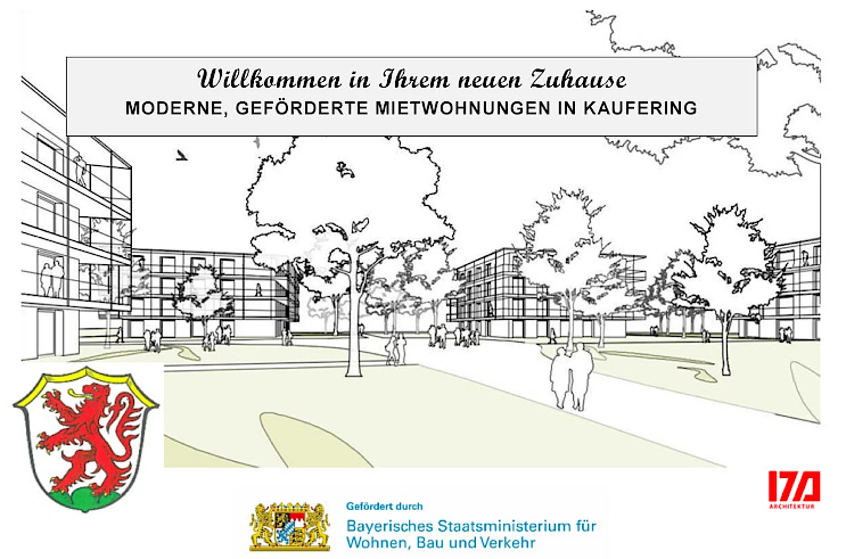 Zeichnung vom Mietwohnungspark Lechfeldwiesen 5