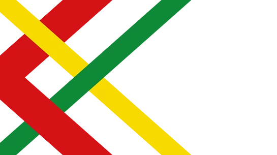 Logo Markt Kaufering - stilisiertes K in den Farben rot, gelb, grün