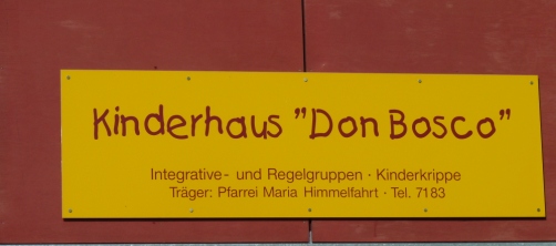 Namensschild des Kinderhauses Don Bosco